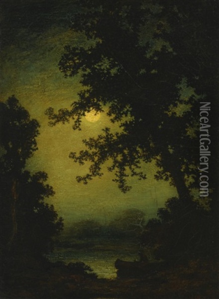 Stilly Night Oil Painting - Ralph Albert Blakelock