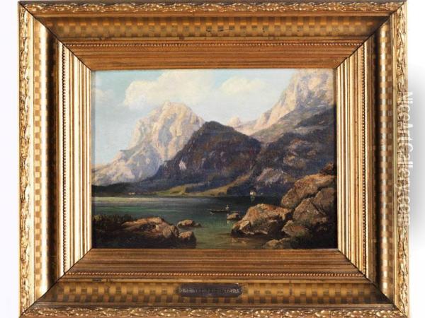 Alpenlandschaft Mit Ansicht Deshintersees In Der Ramsau Oil Painting - Henry Enfield