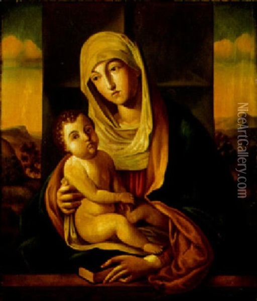 Madonna Con Bambino Oil Painting - Giovanni Bellini