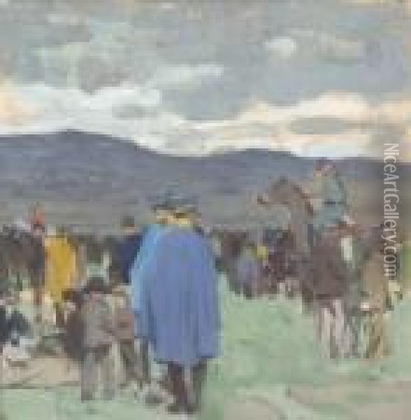 A Point To Point Oil Painting - Norman Garstin