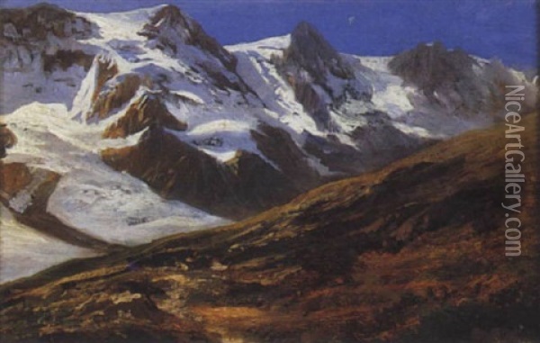 Paysage De Montagnes Oil Painting - Charles-Francois Eustache
