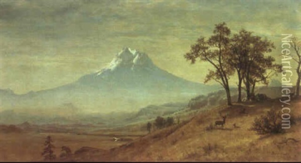 Mt. Hood Oil Painting - Albert Bierstadt