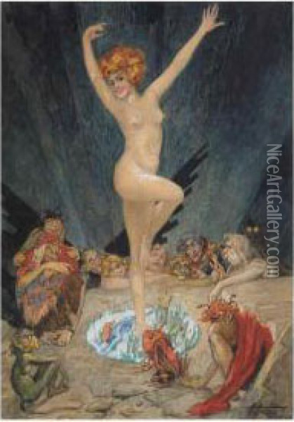 A Devilish Nymph Oil Painting - Alexander Petrovich Sokolov