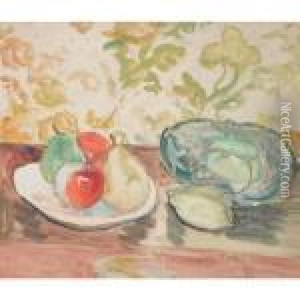 Still Life Of Fruit Oil Painting - George Leslie Hunter