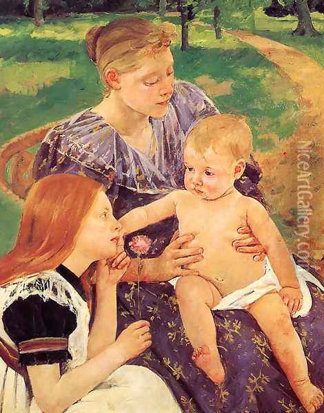 The Family Oil Painting - Mary Cassatt