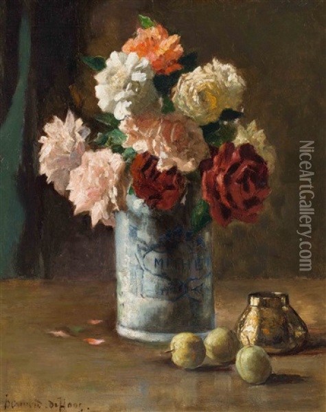 Still Life With Flowers Oil Painting - Bernard de Hoog