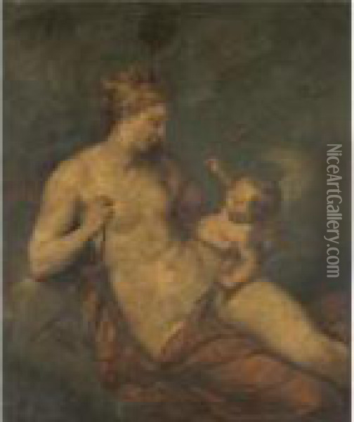 Venus And Cupid Oil Painting - Anton Raphael Mengs