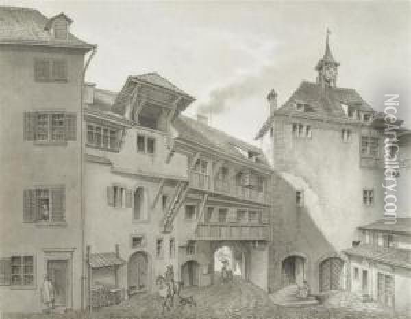 Das Rennwegtor In Zurich Oil Painting - Johann Konrad Werdmuller
