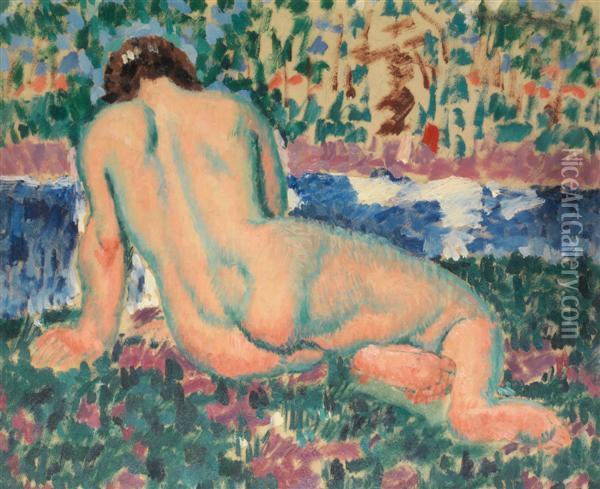 Jeune Femme Assise De Dos Oil Painting - Jules Oury, Dit Marcel-Lenoir