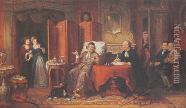 The Doctor's Visit Oil Painting - Henricus Engelbertus Reijntjens