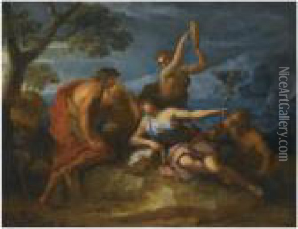 Bacchus And Ariadne Oil Painting - Antoine Coypel