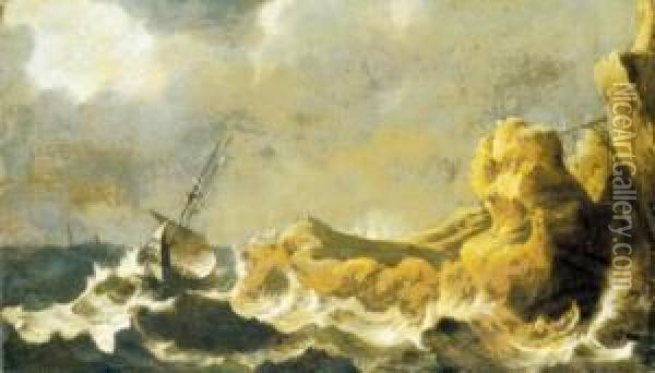 A Storm At Sea Oil Painting - Pieter the Younger Mulier