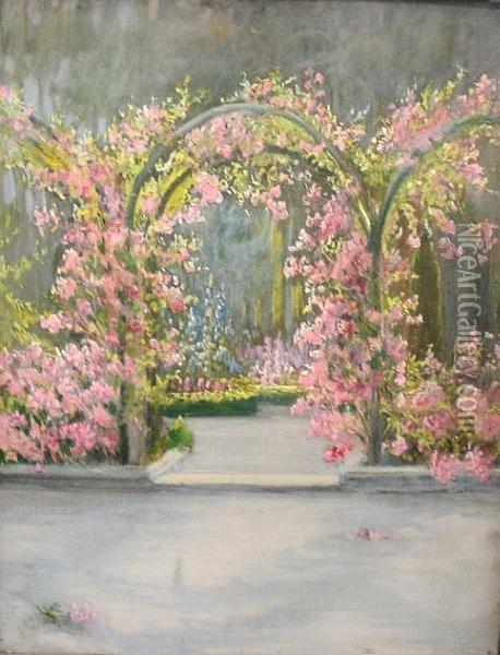 A Garden In Bloom Oil Painting - Magrethe Maren Froelich
