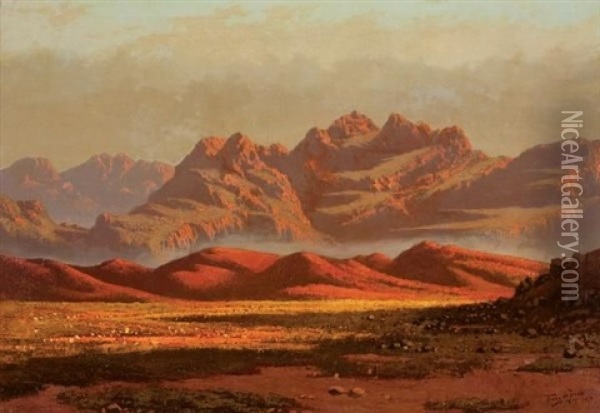 Mountainous Landscape Oil Painting - Tinus de Jongh