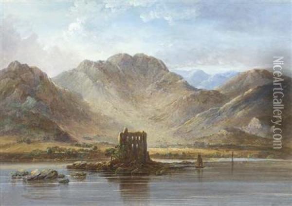 Loch An Eilan Castle Oil Painting - Charles Nicholls Woolnoth