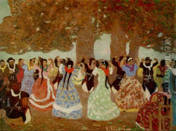 Baile En El Campo Oil Painting - Pedro Figari