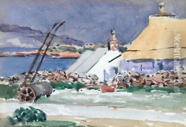 Farmstead, Iona Oil Painting - Francis Campbell Boileau Cadell