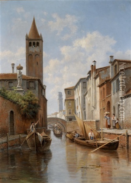 Motiv Aus Venedig Oil Painting - Jacques Francois Carabain