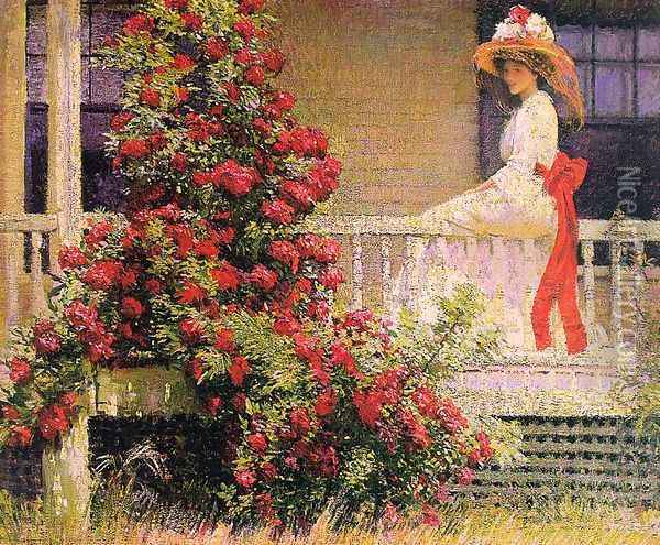 The Crimson Rambler 1908 Oil Painting - Philip Leslie Hale