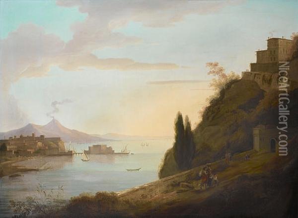 A Villa Outside Naples Oil Painting - Robert Freebairn
