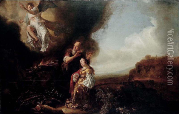 The Sacrifice Of Manoah Oil Painting - Salomon de Bray