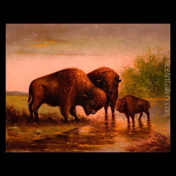 An American Family (buffalo) Oil Painting - Astley David Middleton Cooper