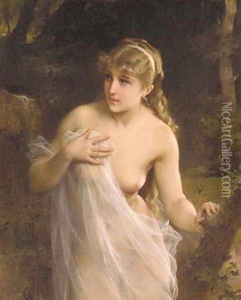 Femme nu dans la Foret Oil Painting - Emile Munier