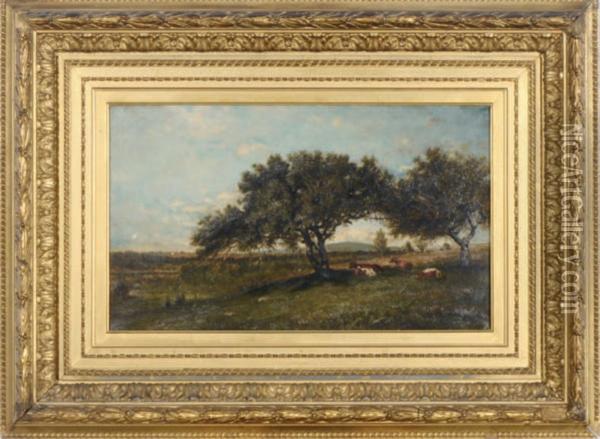 Pastoral Landscape With Cows Oil Painting - Winckworth Allan Gay