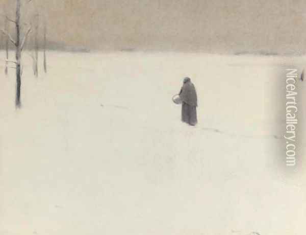 La vieille en hiver Oil Painting - Fernand Khnopff