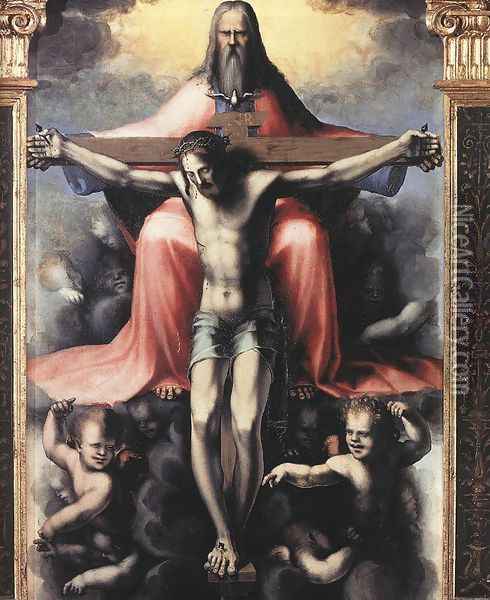 Trinity (detail) 1513 Oil Painting - Domenico Beccafumi