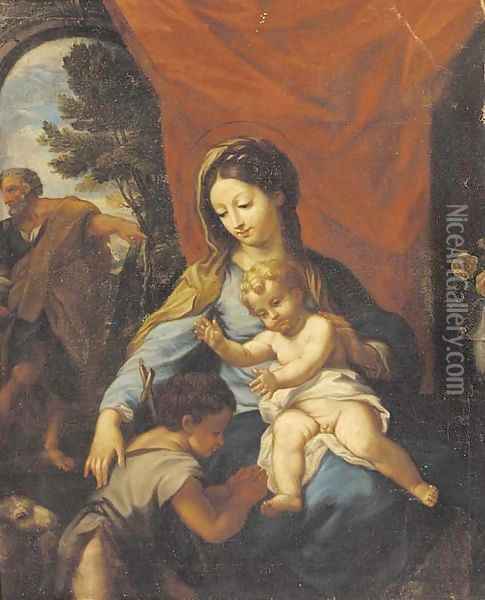 The Holy Family Oil Painting - Francesco Trevesani