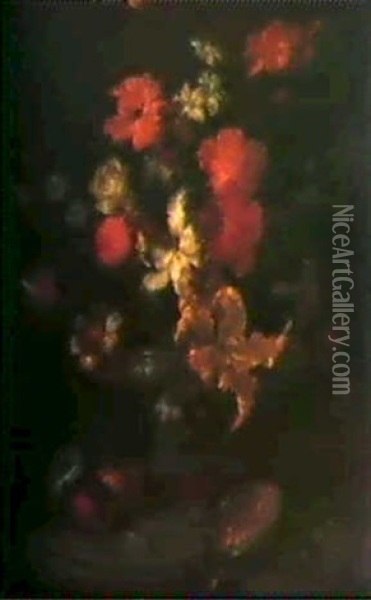 Stilleben Mit Blumen Und Fruchten Oil Painting - Mario Nuzzi