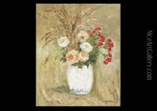 Bouquet De Fleurs Dans Un Vase Oil Painting - Pierre Laprade
