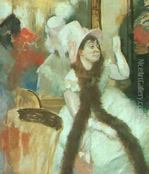 Portrait after a Costume Ball (Portrait of Madame Dietz-Monnin) 1877-79 Oil Painting - Edgar Degas