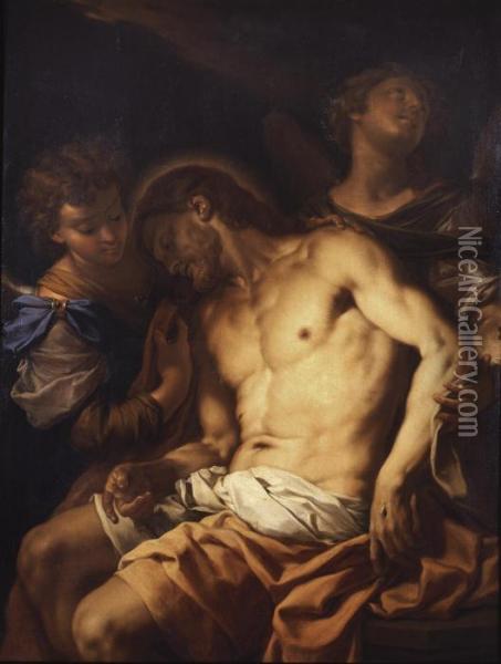 Christ Supported By Angels Oil Painting - Francesco Trevisani