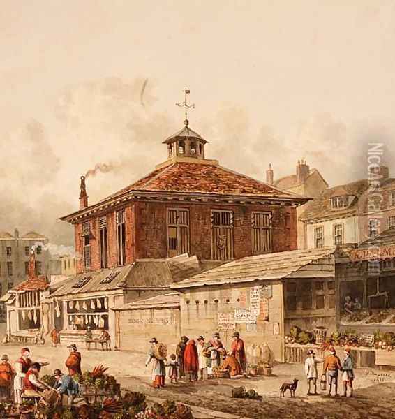 Clare Market, 1815 Oil Painting - Thomas Hosmer Shepherd