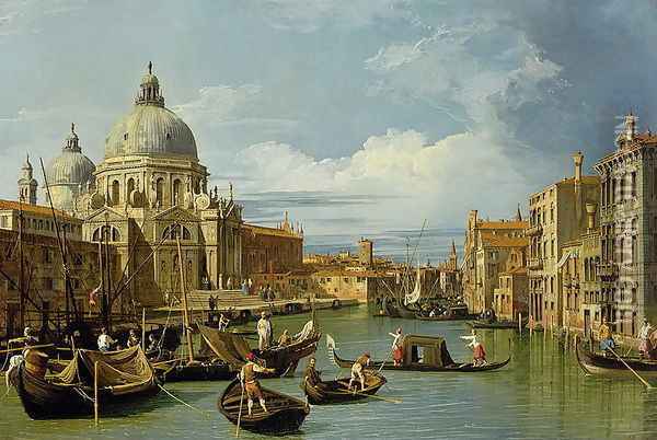 The Entrance to the Grand Canal, Venice, c.1730 Oil Painting - (Giovanni Antonio Canal) Canaletto