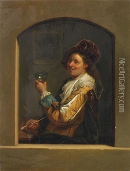 Der Weintrinker Oil Painting - Frans van Mieris the Elder