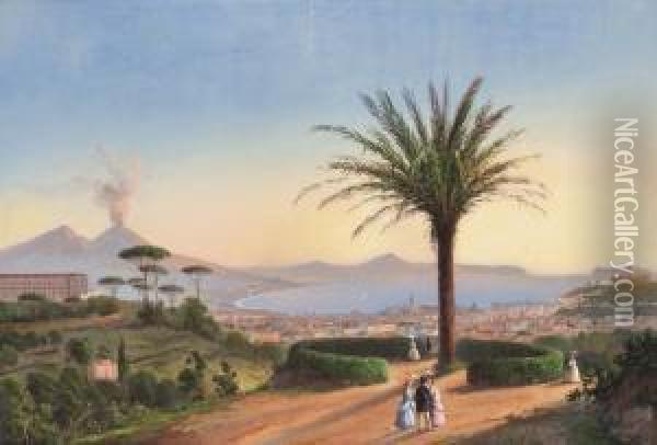 Veduta Di Napoli Da Capodimonte Oil Painting - Gioacchino La Pira