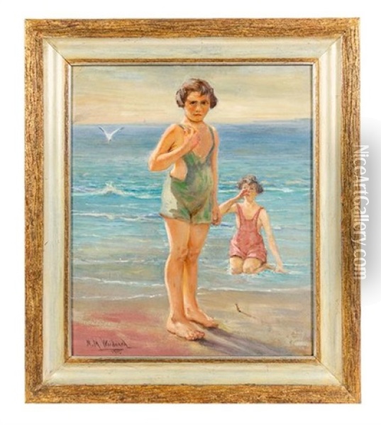 Young Women Swimming Oil Painting - Mabel May Woodward