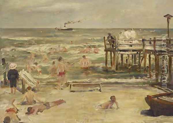 Sur la plage Oil Painting - Louis Carion