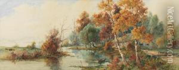 Country Landscape Oil Painting - Adrien Aime Taunay