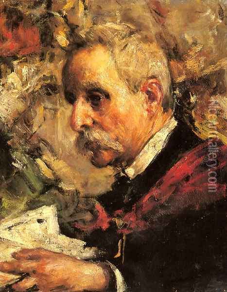 A Portrait of the Artist's Father Oil Painting - Antonio Mancini
