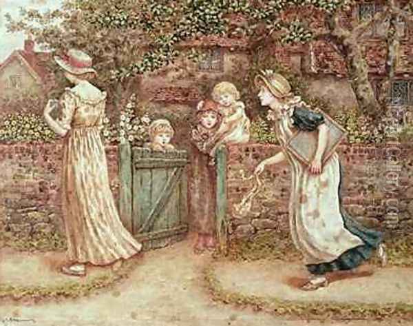 Lucy Locket lost her Pocket Oil Painting - Kate Greenaway