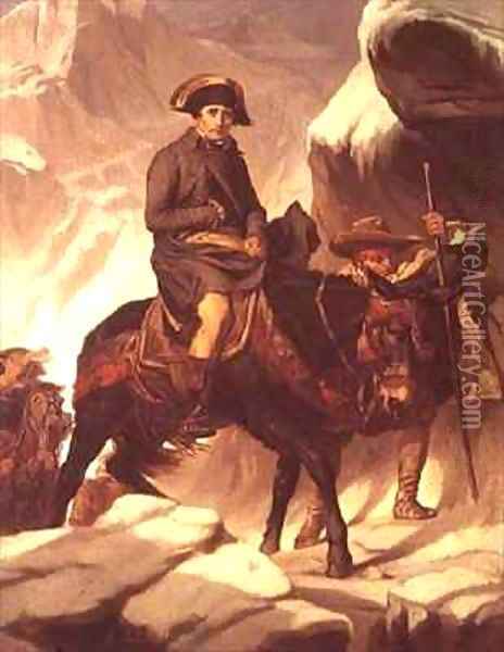 Napoleon Bonaparte 1769-1821 Crossing the Alps Oil Painting - Hippolyte (Paul) Delaroche