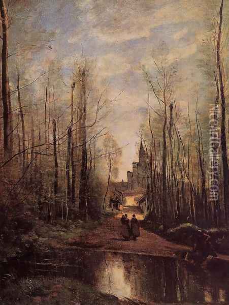 The Church of Marissel Oil Painting - Jean-Baptiste-Camille Corot