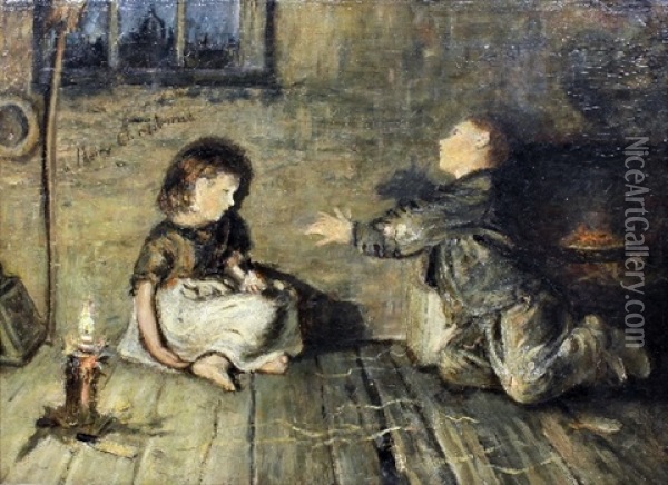 Merry Christmas Oil Painting - Francis Wilfred Lawson