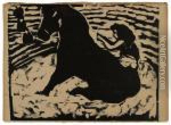 Zirkusreiterin - Artistin Auf Schwarzem Pony Oil Painting - Ernst Ludwig Kirchner