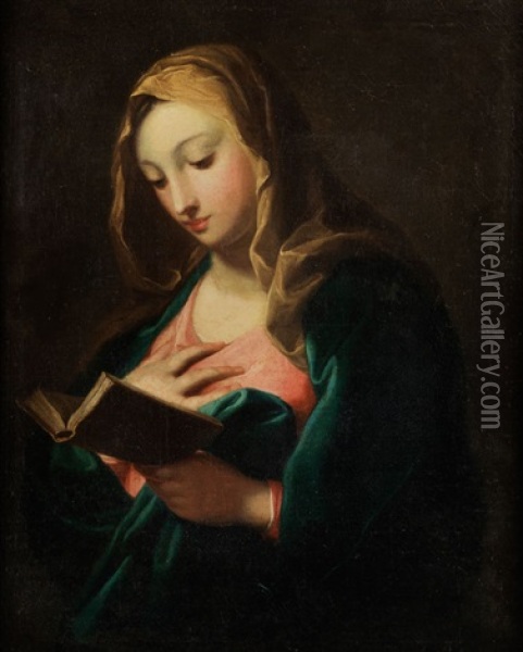 Die Jugendliche Maria Ins Gebetbuch Vertieft Oil Painting - Jacopo Amigoni