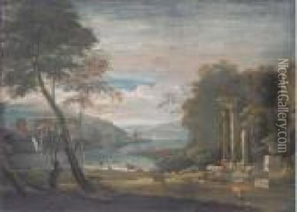 An Estuary With Ruins In The Foreground Oil Painting - Marco Ricci